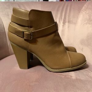 Tan heeled booties